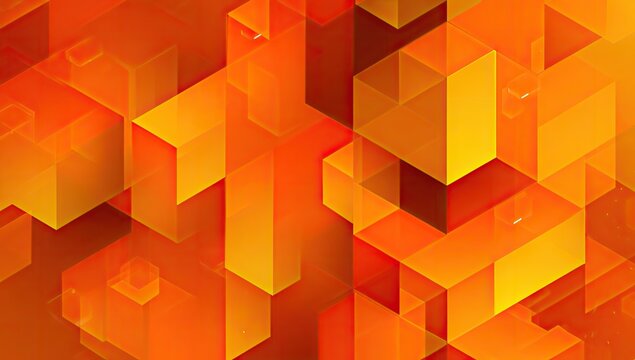 Abstract geometric shapes in warm gradient of orange and yellow
