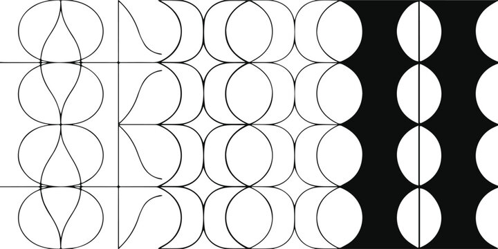 Vector seamless pattern with black and gray metallic circles, steel rings, and round sphere shapes creating an industrial texture design backdrop for wallpaper or decoration