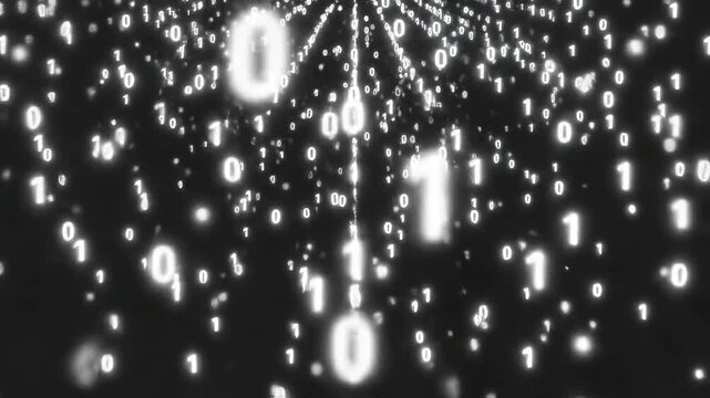 Binary code numbers floating in space representing smart infrastructure and data-driven solutions