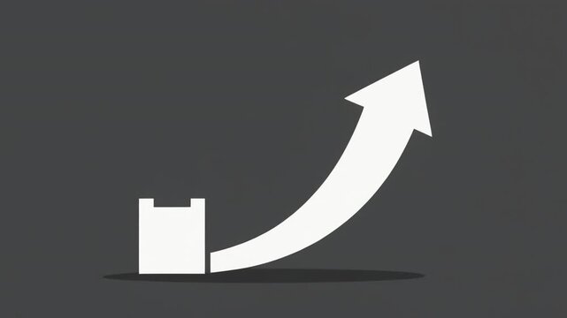 Financial Growth Concept Upward Trending Arrow From Box Symbolizing Business Success and Investment Gains