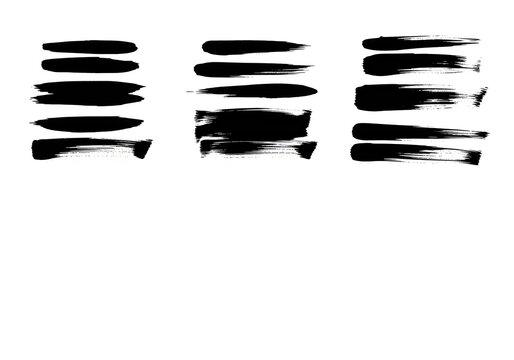 Brush strokes with ink on white background, abstract artistic effect