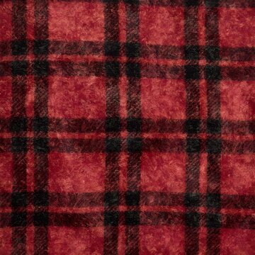 Red and Black Buffalo Check Patterned Flannel Fabric Texture