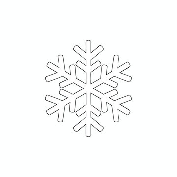 Minimalist Outline Snowflake Vector Icon for Winter Design.