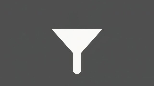 Clean White Funnel Icon on Dark Grey Background