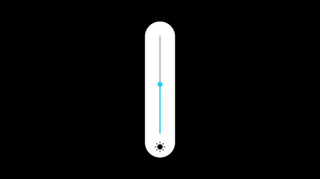 Simple brightness indicator animation, Increasing brightness bar, brightness slider control level animated. 4K video