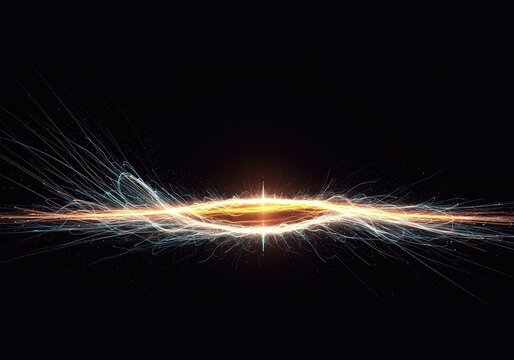 Abstract energetic wave pushing outward, illustrating infinite growth, scale increase, and spreading possibilities across a cosmic digital plane ,vibrant ,cosmic ,modern