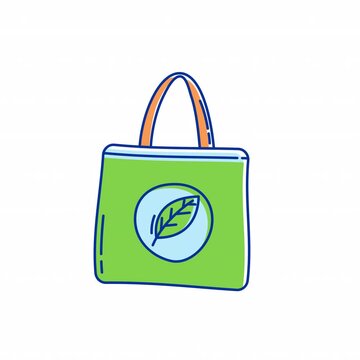 Eco Tote Bag Flat design style icon animation with minimal, smooth transitions, and simple. No background. Alpha Channel