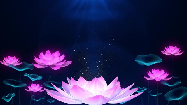 Aesthetic lotus atmosphere with dreamy light and shadow background