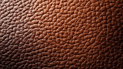 Naklejka premium Brown leather's surface is seen up close, serving as a backdrop.