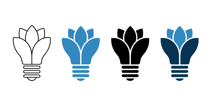 Light bulb with lotus petals in different colors  eco friendly ideas