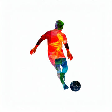 Colorful Soccer Player with Ball