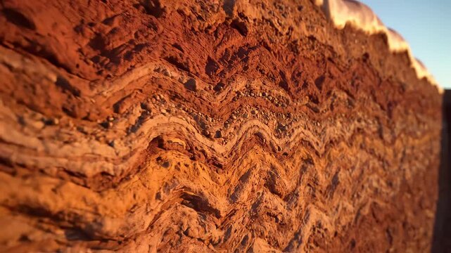 Layered red soil with rocks emphasizing sleek aesthetics and strong visual impact
