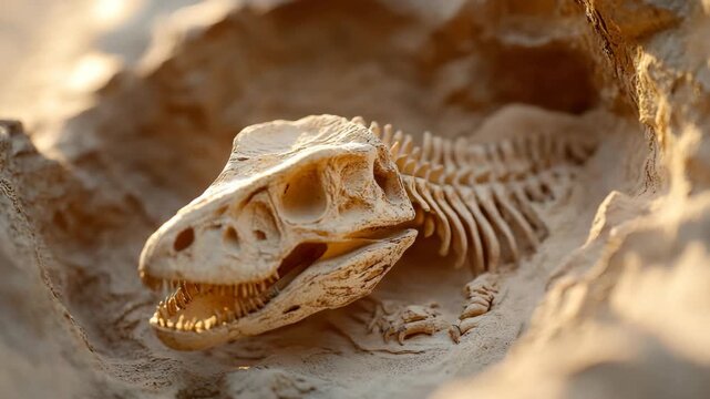 A team digs in the desert and finds a dinosaur fossil. They carefully clean the bones and study the remains. This work helps to learn more about the creature and its past