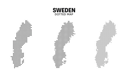 Fototapeta premium Set of dotted Sweden Map Illustration Created Using Modern Geometric Dot Pattern Artistic Style