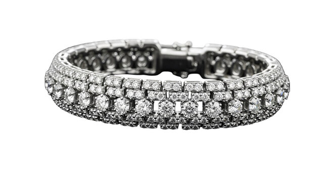 Luxurious diamond bangle on white background