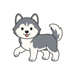 Cute cartoon husky dog illustration. © Monstar Studio