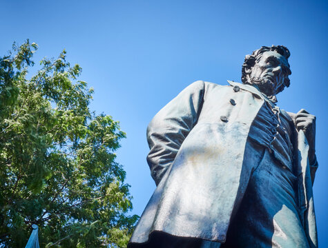 USA, Illinois, Chicago, Lincoln Park, Statue of Abraham Lincoln