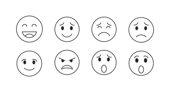 Collection of various emoticon faces.