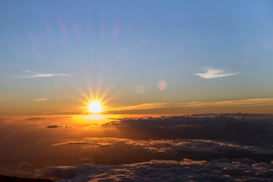 USA, Hawaii, Big Island, Haleakala National Park, sunset