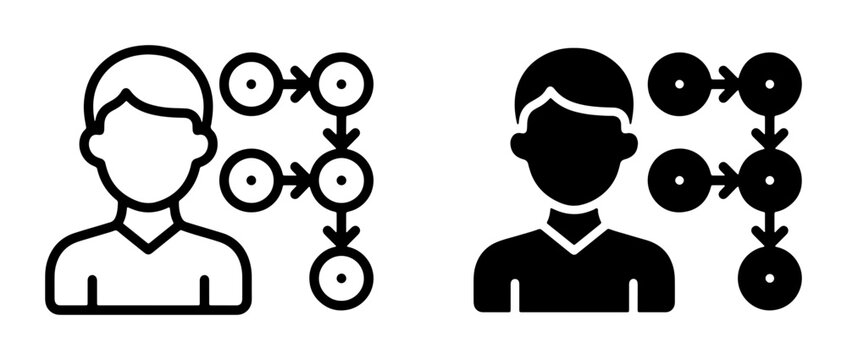 Human Workflow Icons, Process Flow Charts, Task Management Symbols, Business Process Diagrams, Step-by-Step Sequences, User Journey Mapping, Project Planning Icons