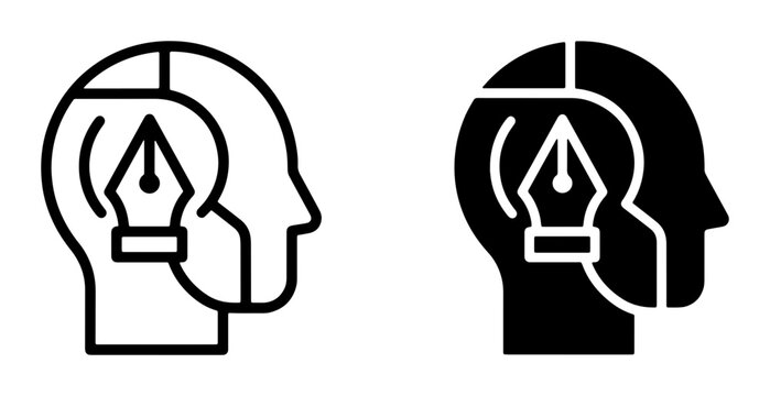 Creative Mind Icons, Idea Generation Symbol, Innovation Concept, Vector Art for Design Thinking and Brainstorming