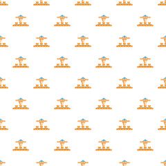 Fototapeta premium Amusement park carousel pattern repeating across a white background