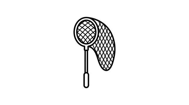 butterfly net line drawing on white background