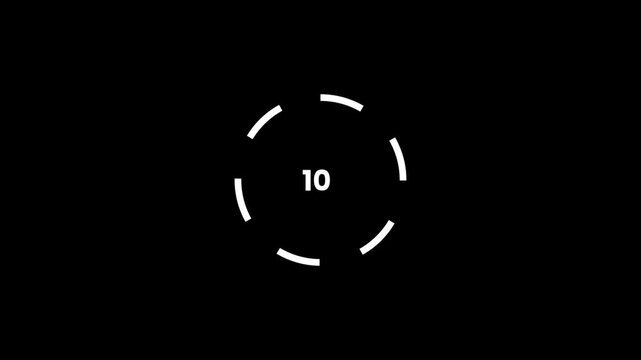Minimalist loading timer 0 to 10 seconds digital countdown clock on multi color background