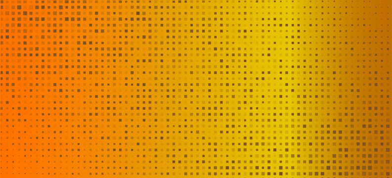 Gold disco party pattern. Yellow square sequin mosaic texture background. Abstract golden shining glitter halftone wallpaper. Pop up comic sparkling glitter backdrop. Retro vector design template