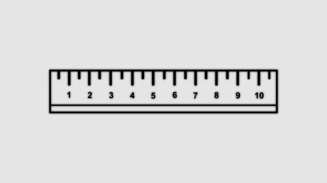 black Ruler icon on white background. school and education animation, 4k video.