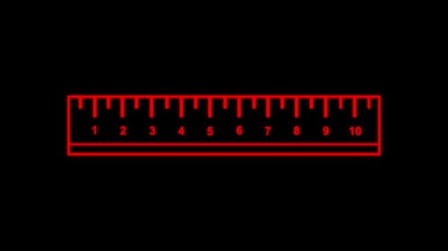 black Ruler icon on white background. school and education animation, 4k video.