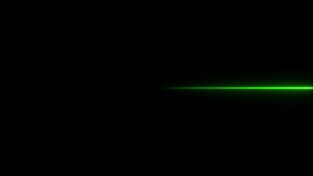Horizontal Neon Red Line Animation, Glowing Line Motion Graphic, Transparent Background with Alpha Channel, Right to Left Laser Effect, Straight Neon Beam, Black
