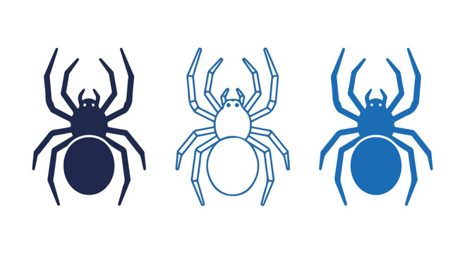 Close-up of three different colored ticks or mites on a white background illustrating insect or arachnid pests