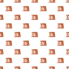 Fototapeta premium Repeating stand mixer objects forming a continuous decorative pattern for culinary themes