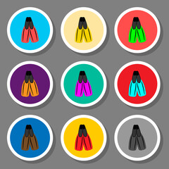 Set symbols for beautiful rubber flippers © Olegarx525