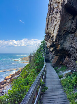 Scenic view of the Storms River Mouth gorge and suspension bridge