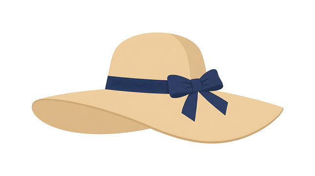 Straw sun hat, wide brim hat, navy ribbon bow, summer fashion accessory, women's hat