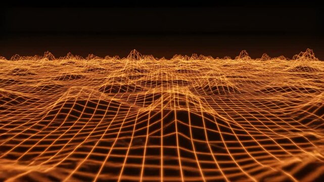 Digital wireframe landscape highlighting vibrant colors and contemporary design