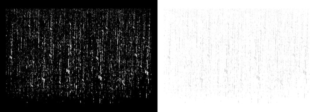 Black and white noise pattern with grainy texture on split black and transparent background