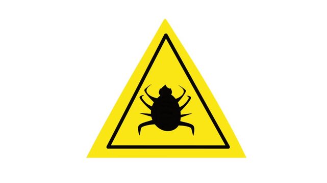 Tick warning sign illustration