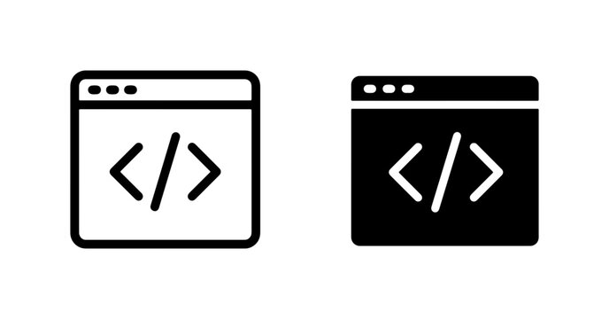 Coding Icons, Programming Symbols, Web Development Interface, Software Engineering Tools, Digital Code Snippets, Computer Science Graphics, Binary Language Elements