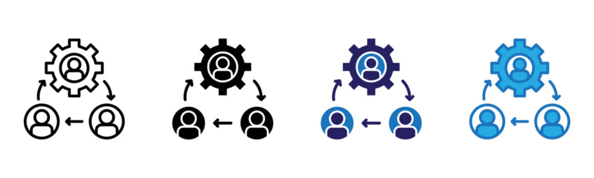 Coordination Icon Multi Style Vector Illustration