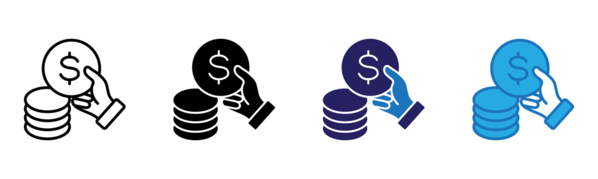 Financing Icon Multi Style Vector Illustration