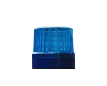 Real flashing blue light on emergency vehicle during, isolated on free png background.