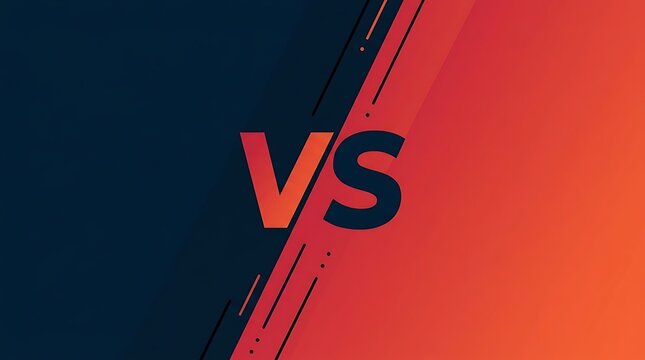 A striking VS symbol in bold typography set against a vibrant gradient split background for dynamic contrast.