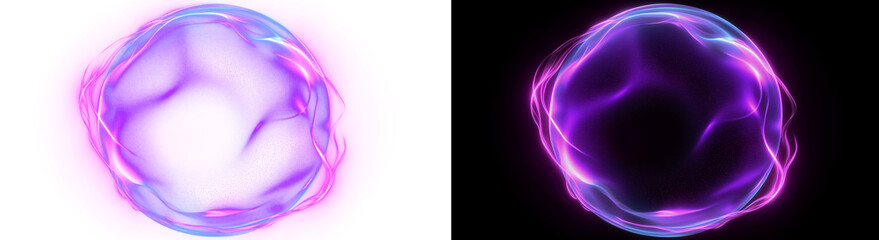 Electric Violet Fluid Sphere Light And Dark PNG © Iryna