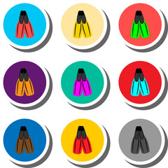 Set symbols for beautiful rubber flippers © Olegarx525