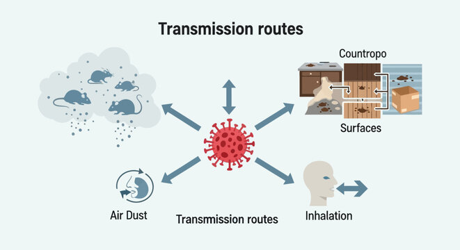 Hantavirus Transmission Routes Infographic Explainer