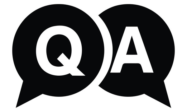 Qa word bubbles with speech bubble question mark exclamation mark question conversation communication information feedback discussion