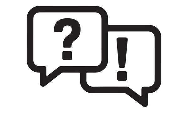 Question and answer speech bubbles with speech bubble question mark exclamation mark question communication information conversation discussion